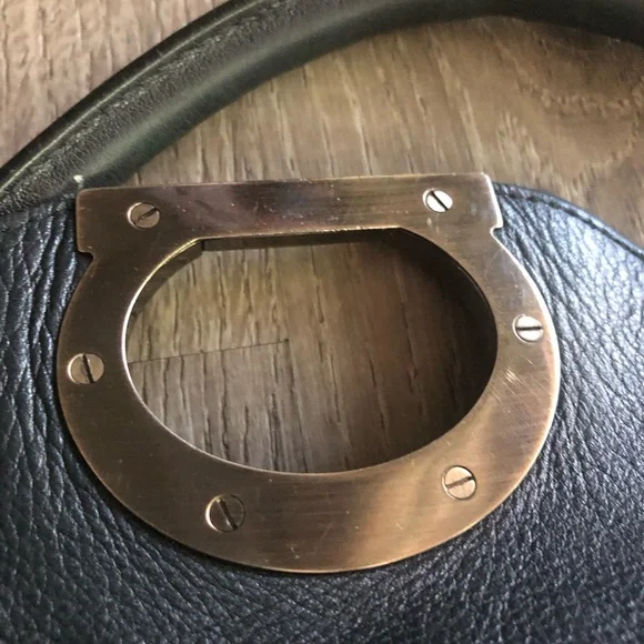 Salvatore Ferragamo Gancini Metal Fittings Leather Tote Bag. - Picture 13 of 16